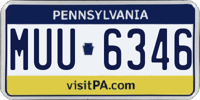 PA license plate MUU6346