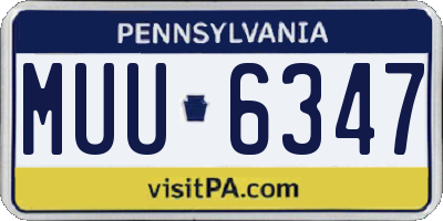 PA license plate MUU6347