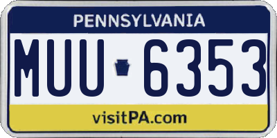 PA license plate MUU6353