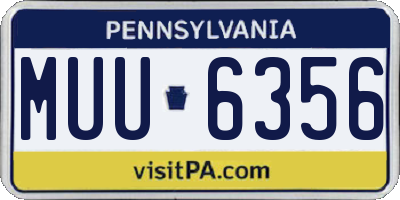 PA license plate MUU6356