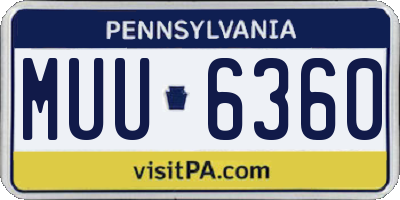 PA license plate MUU6360