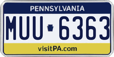 PA license plate MUU6363