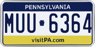 PA license plate MUU6364