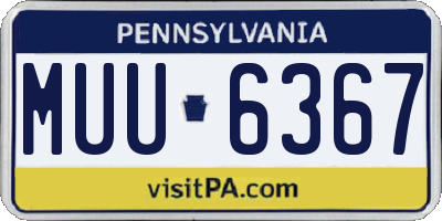 PA license plate MUU6367