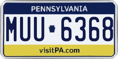 PA license plate MUU6368