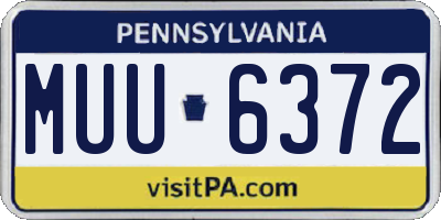 PA license plate MUU6372
