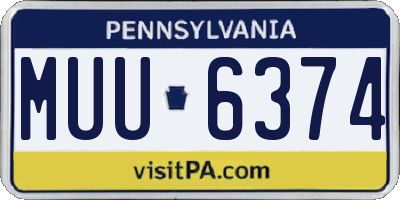 PA license plate MUU6374