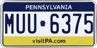 PA license plate MUU6375