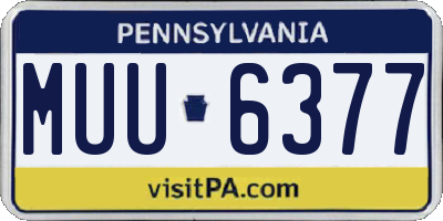 PA license plate MUU6377
