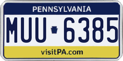 PA license plate MUU6385