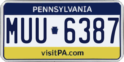 PA license plate MUU6387
