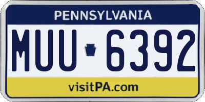PA license plate MUU6392