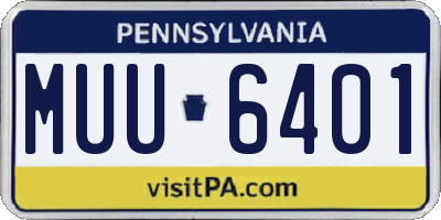 PA license plate MUU6401