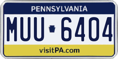 PA license plate MUU6404