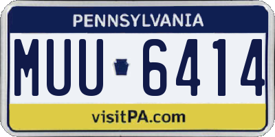 PA license plate MUU6414