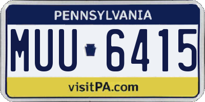 PA license plate MUU6415
