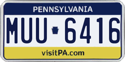 PA license plate MUU6416