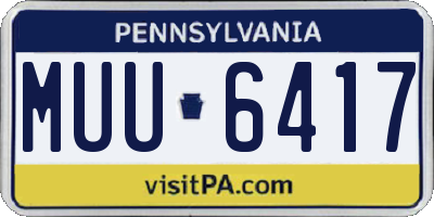 PA license plate MUU6417