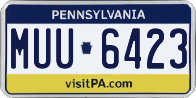 PA license plate MUU6423