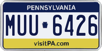 PA license plate MUU6426
