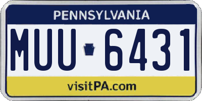 PA license plate MUU6431