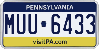 PA license plate MUU6433
