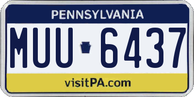 PA license plate MUU6437