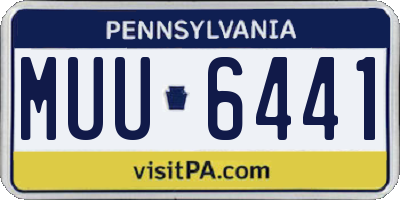 PA license plate MUU6441