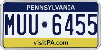 PA license plate MUU6455