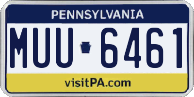 PA license plate MUU6461