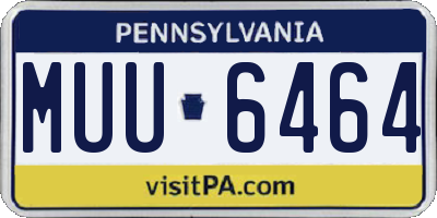 PA license plate MUU6464