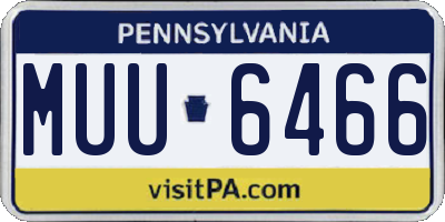 PA license plate MUU6466