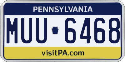 PA license plate MUU6468