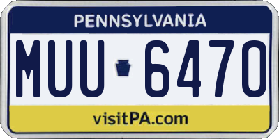 PA license plate MUU6470