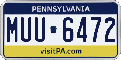 PA license plate MUU6472