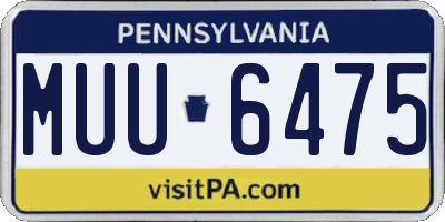 PA license plate MUU6475