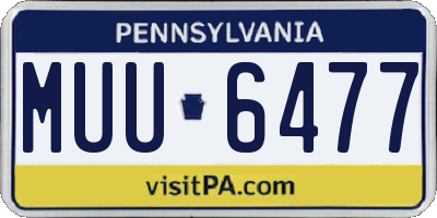 PA license plate MUU6477