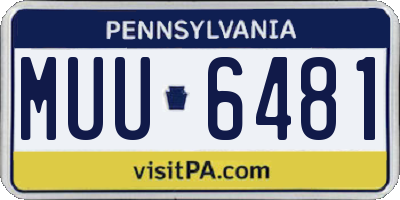 PA license plate MUU6481