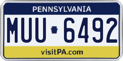 PA license plate MUU6492