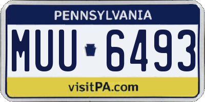 PA license plate MUU6493