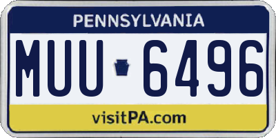 PA license plate MUU6496