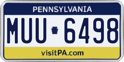 PA license plate MUU6498