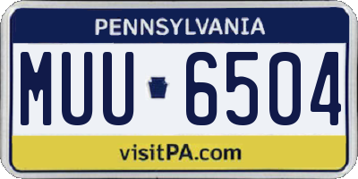 PA license plate MUU6504