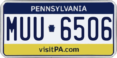 PA license plate MUU6506