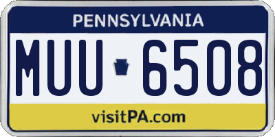 PA license plate MUU6508