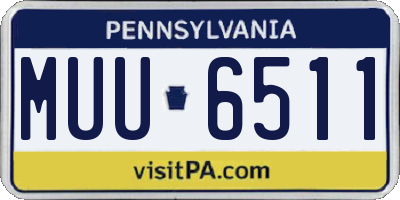 PA license plate MUU6511