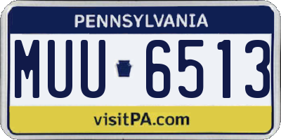 PA license plate MUU6513