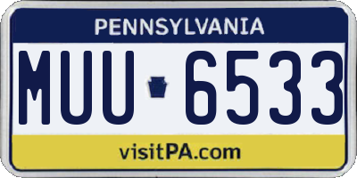 PA license plate MUU6533