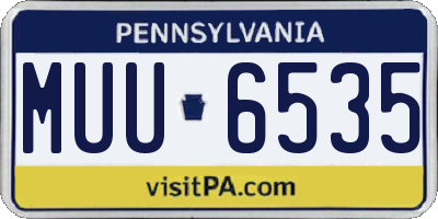 PA license plate MUU6535