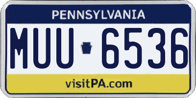 PA license plate MUU6536